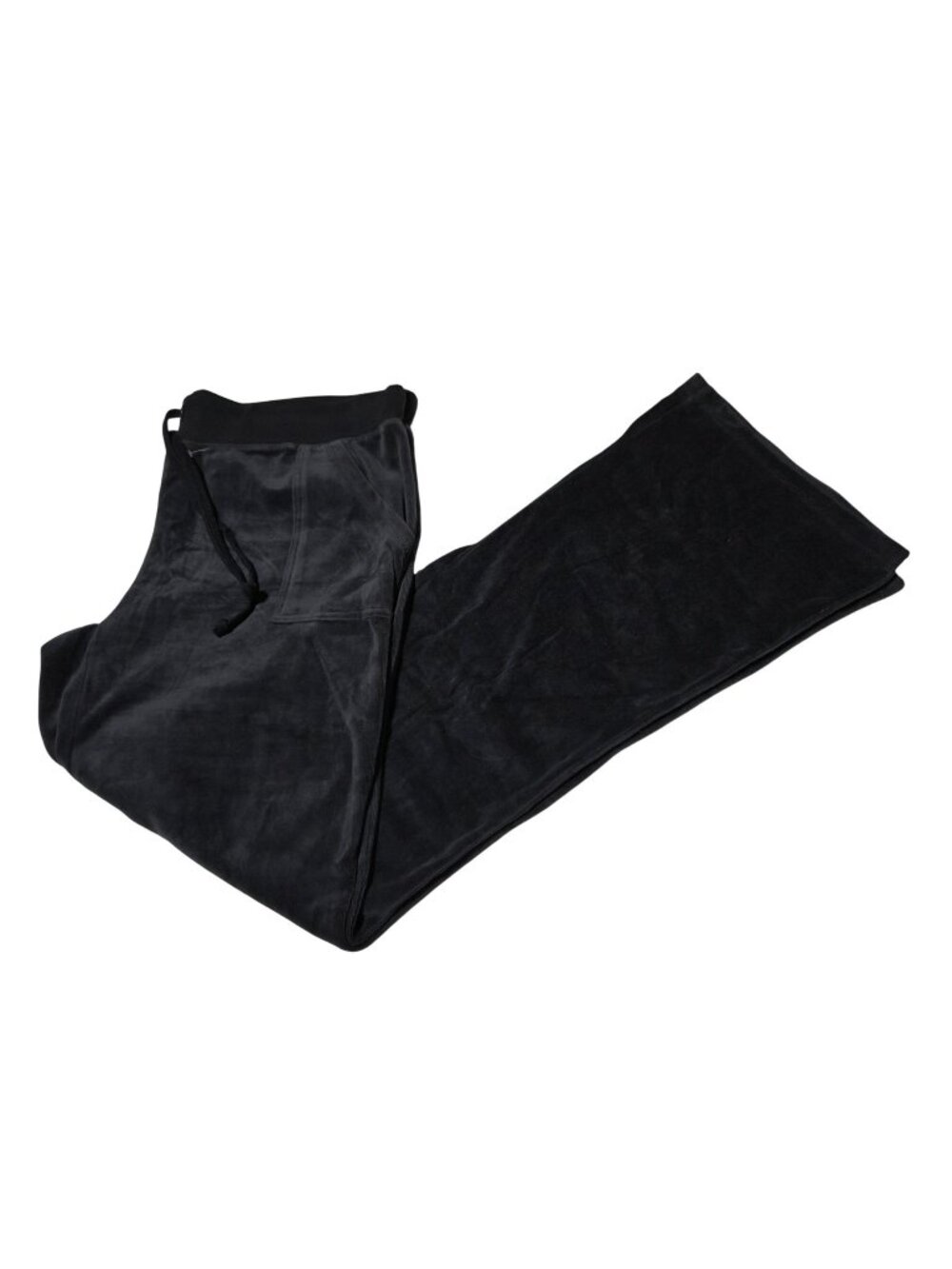 Erin Page Velour Lounge Pants Womens Size Large Black Flare Athleisure Casual
